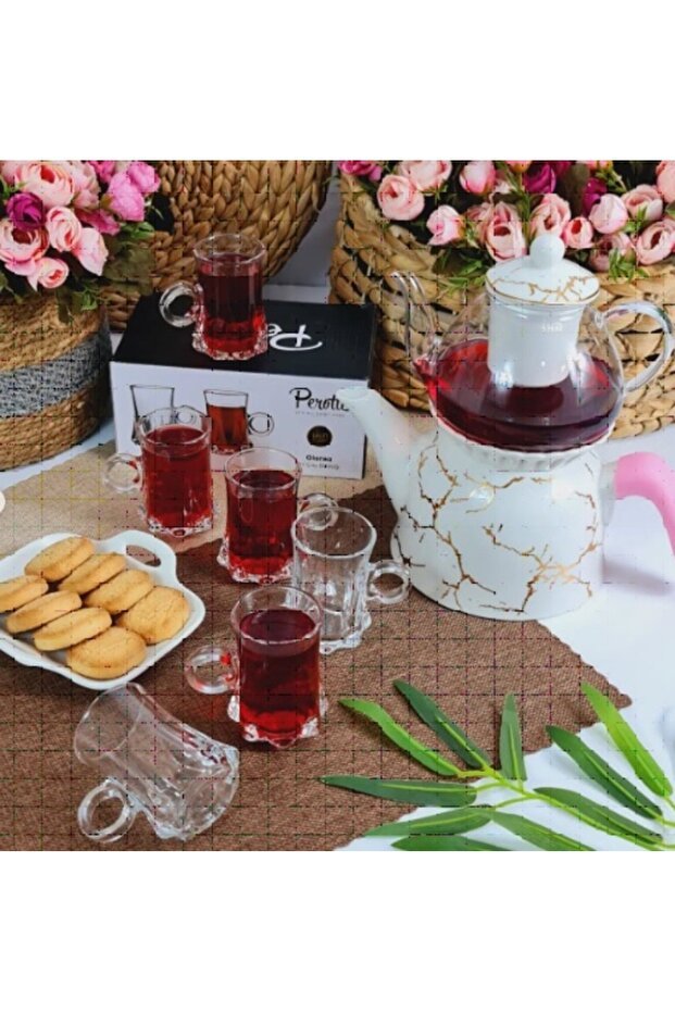 Perotti Gianna Premium Clear Glass Turkish Tea Cups - 6 Piece Set - TryAladdin