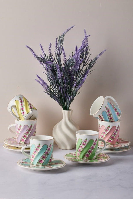 Perotti Kuzguncuk Premium Porcelain Coffee Set - 12 Pieces - TryAladdin