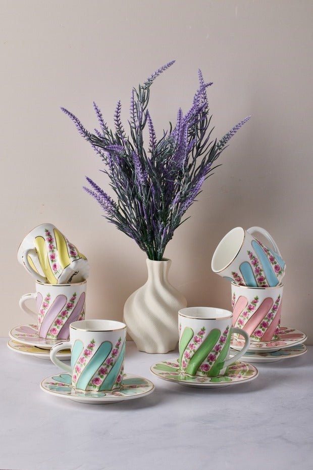 Perotti Kuzguncuk Premium Porcelain Coffee Set - 12 Pieces - TryAladdin