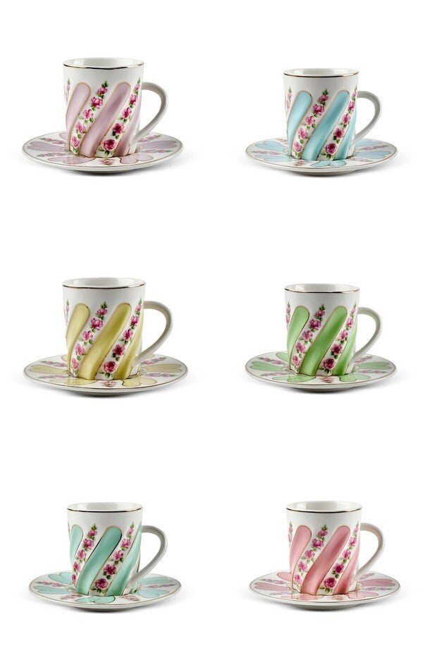 Perotti Kuzguncuk Premium Porcelain Coffee Set - 12 Pieces - TryAladdin