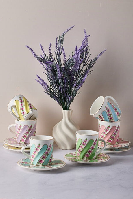 Perotti Kuzguncuk Premium Porcelain Coffee Set - 12 Pieces - TryAladdin