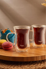 Perotti Premium Double Wall Handled Turkish Tea Glasses - Set of 2 - TryAladdin