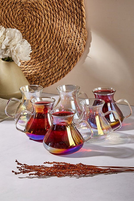 Perotti Premium Ehl - i Keyf Borosilicate Tea Glass Set - 6 Piece, 200ml - TryAladdin