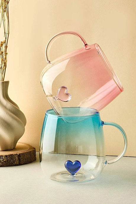 Perotti Premium Love Design Glass Mug Set - 2 x 400ml - TryAladdin