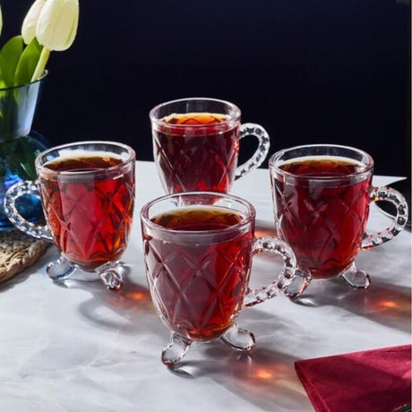 Perotti Premium Turkish Footed Tea Glass Set - 4 x 200ml - TryAladdin