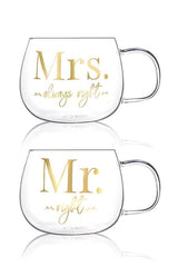 Perotti Professional Mr. & Mrs. Magnolia Dessert Glass Mugs - Set of 2 x 400ml - TryAladdin