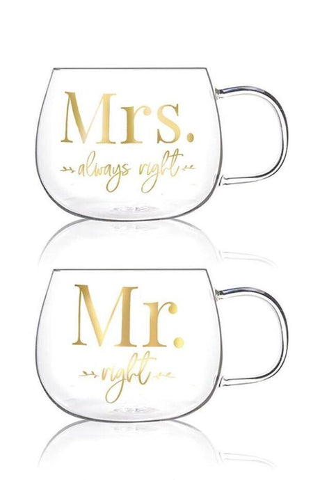 Perotti Professional Mr. & Mrs. Magnolia Dessert Glass Mugs - Set of 2 x 400ml - TryAladdin