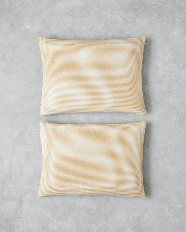 Premium Cotton Gingham Pillowcase Pair - 50x70cm Yellow Green