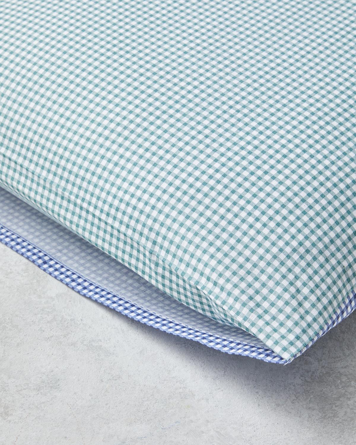 Premium-Soft-Cotton-Pillowcase-Set-Green-Blue-Check