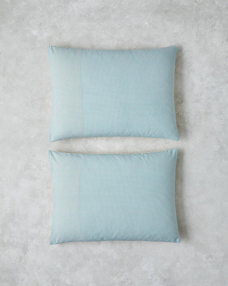 Premium Cotton Gingham Pillowcase Pair - 50x70cm Yellow Green