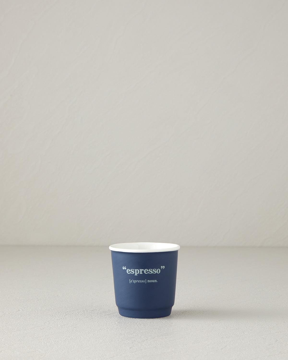 Professional New Bone China Espresso Cup Saucer Set Navy Cream
