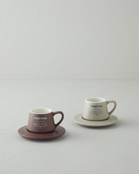 Premium New Bone China Espresso Coffee Cup Set - 2 Person 4 Piece