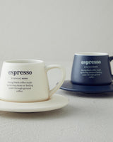 Premium New Bone China Espresso Coffee Cup Set 4 Piece Navy Cream