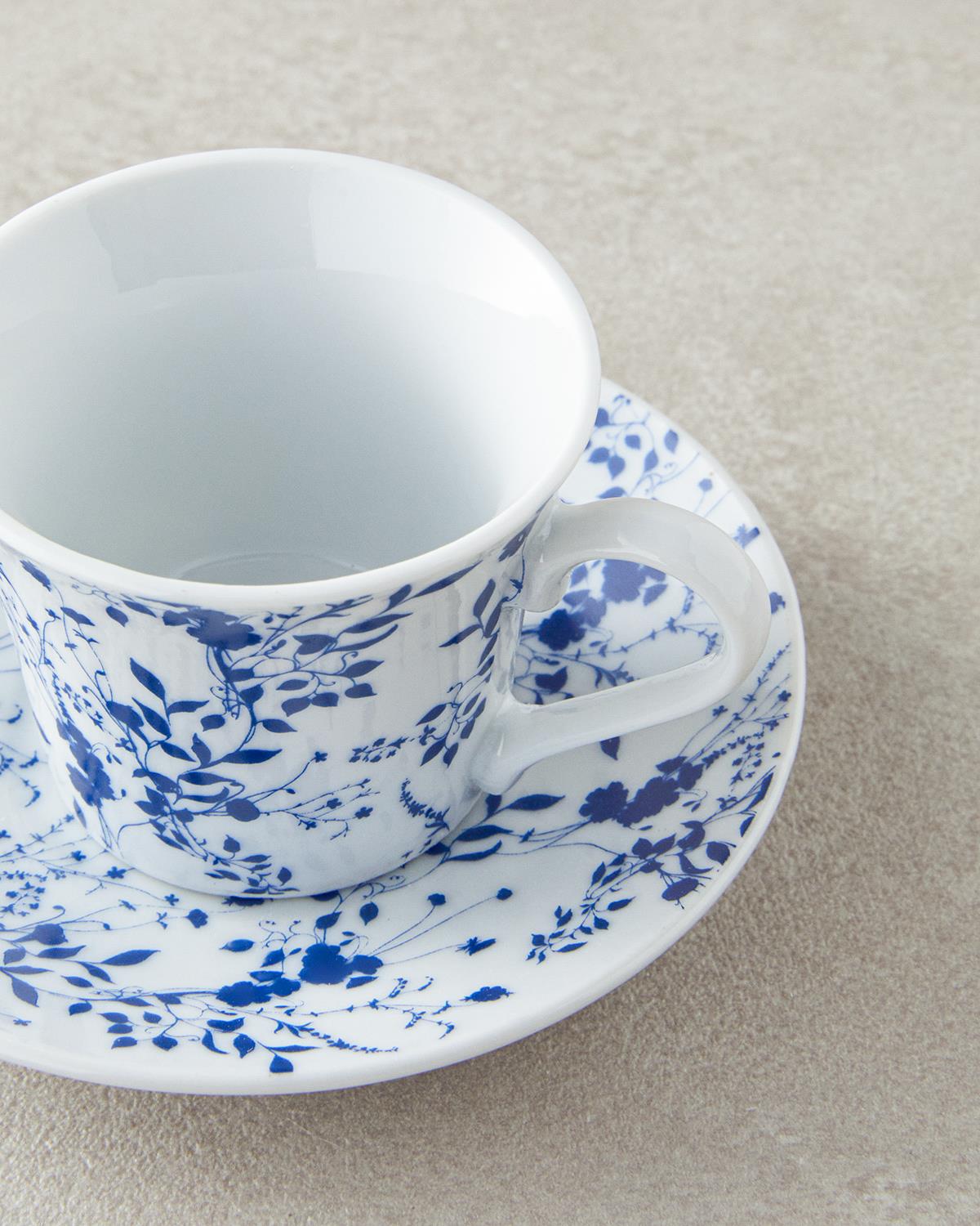 Ensemble de 4 tasses à café turc en porcelaine premium bleue pour 2 personnes