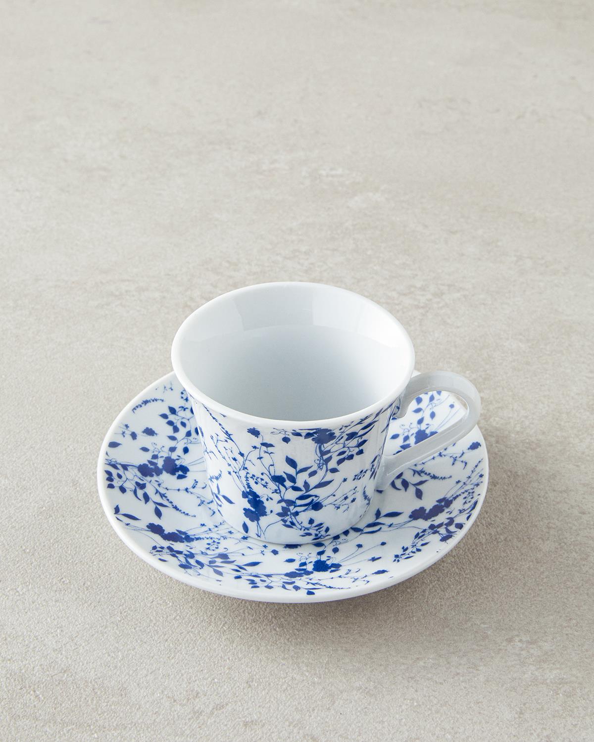 Ensemble de 4 tasses à café turc en porcelaine premium bleue pour 2 personnes