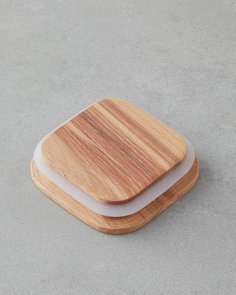 Professional Glass 4 Compartment Serving Dish Wooden Lid