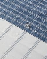 Set copripiumino singolo tinto in filo con motivo a microquadretti, qualità professionale