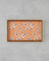 Professional Pine Rose Decorative Tray Orange Accent