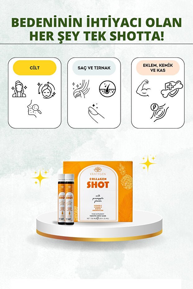 Pineapple Collagen Shot - 30x25ml Hydrolyzed Liquid - TryAladdin