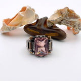 Pink Morganite Gemstone Unisex Silver Ring