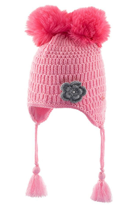 Pink Pom - Pom Earflap Beanie for Girls - TryAladdin