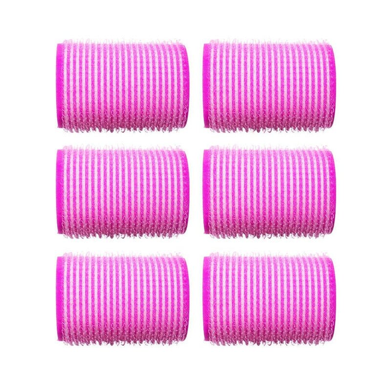 Pink Velcro Sponge Hair Rollers - 6 Pack for Heatless Curls - TryAladdin