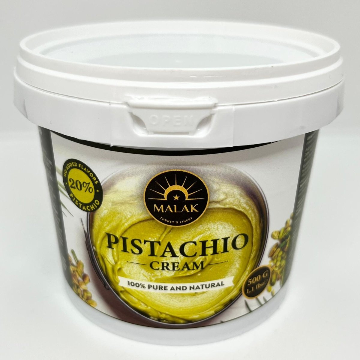Malak Pistachio Cream with 20% Pistachio - 1.1. lb (5 Kg) Bulk