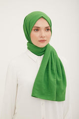 Pistachio Green Textured Jazz Shawl, Wrinkle - Free - TryAladdin