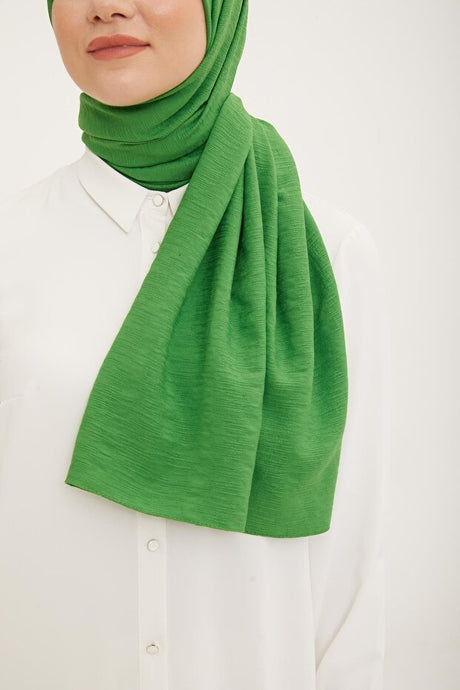 Pistachio Green Textured Jazz Shawl, Wrinkle - Free - TryAladdin
