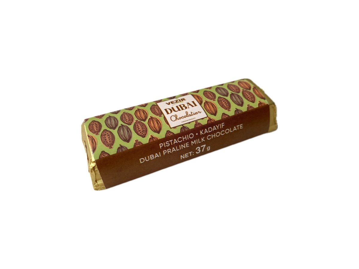 Pistachio Praline Dubai Chocolate Bar – Crispy & Nutty Delight 37gr