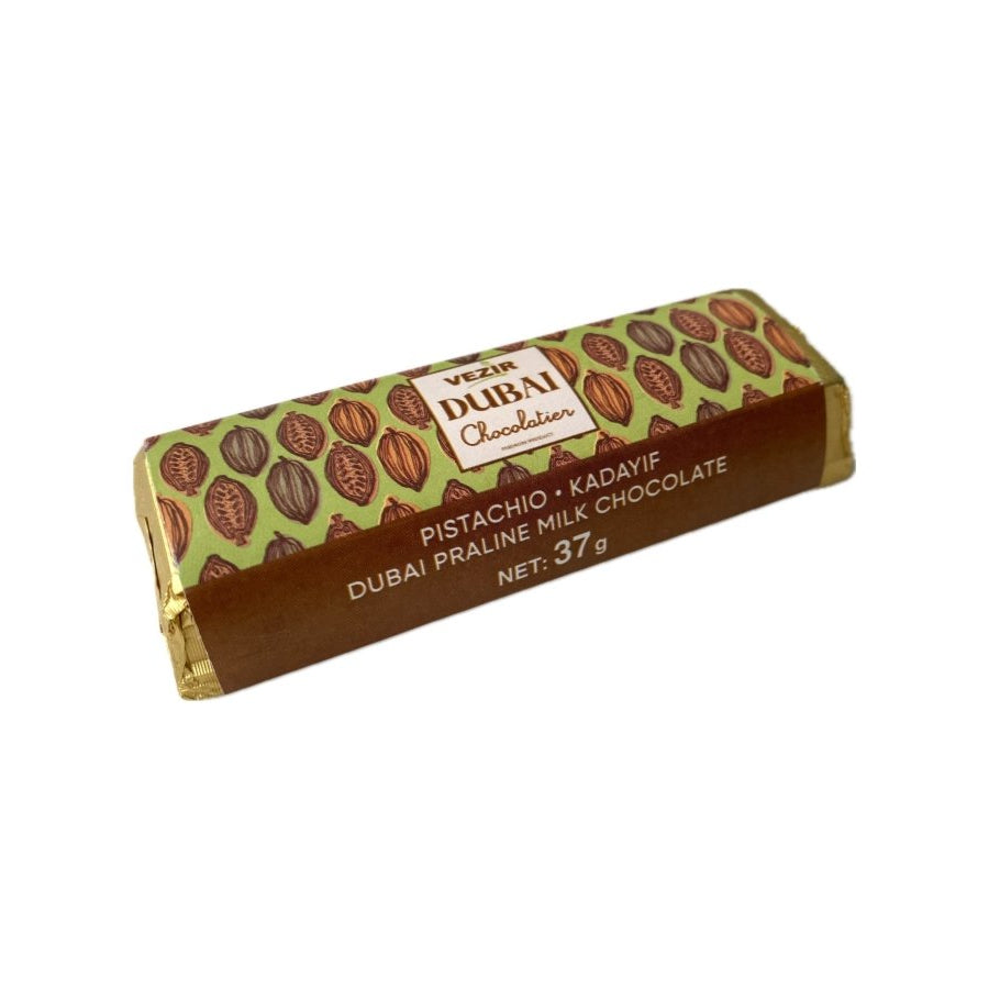 Pistachio Praline Dubai Chocolate Bar – Crispy & Nutty Delight 37gr - TryAladdin