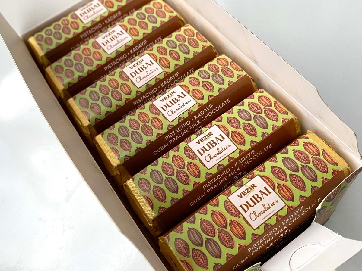 Pistachio Praline Dubai Chocolate Bar – Crispy & Nutty Delight 37gr - TryAladdin