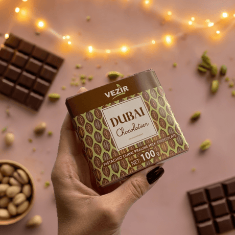 Pistachio Praline Dubai Chocolate Bar – Crispy & Nutty Delight