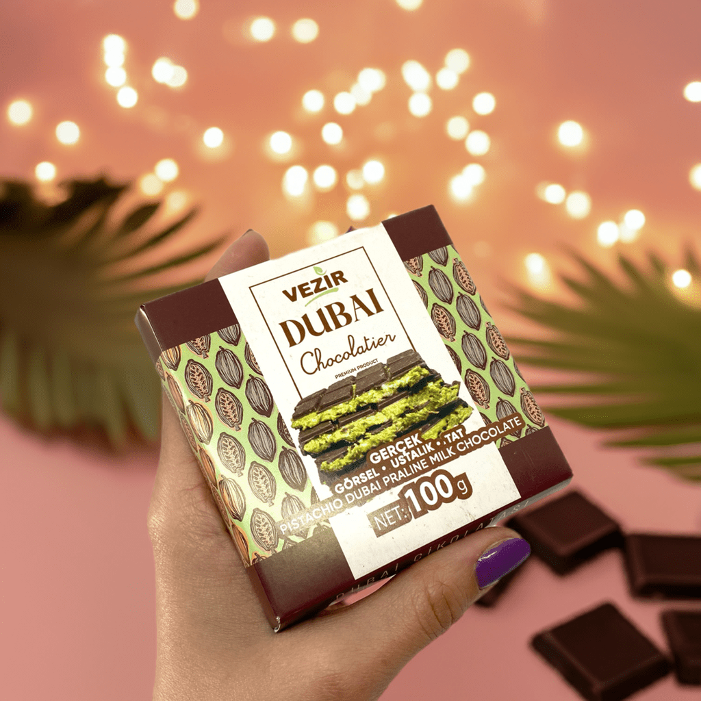 Pistachio Praline Dubai Chocolate Bar – Crispy & Nutty Delight - TryAladdin