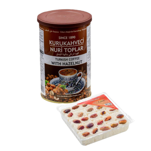 Pistachio Turkish Delight (200g) & Nuri Toplar Hazelnut Coffee (250g) Bundle Nuri Toplar Coffee