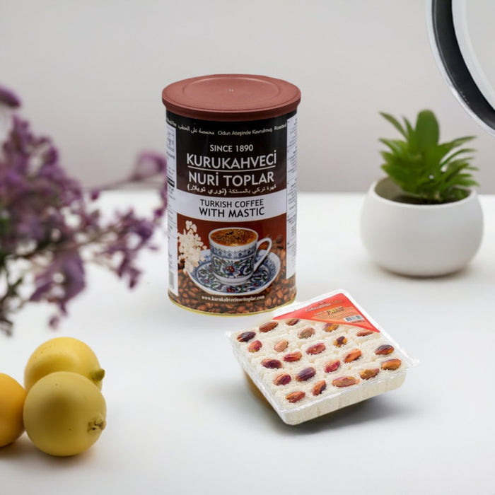 Pistachio Turkish Delight (200g) & Nuri Toplar Mastic Coffee (250g) Bundle