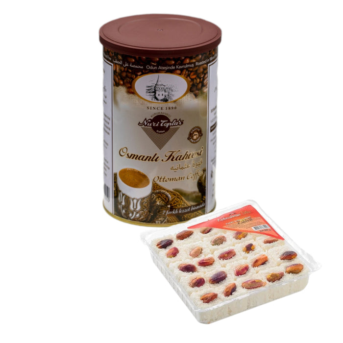 Pistachio Turkish Delight (200g) & Nuri Toplar Ottoman Coffee (250g) Bundle