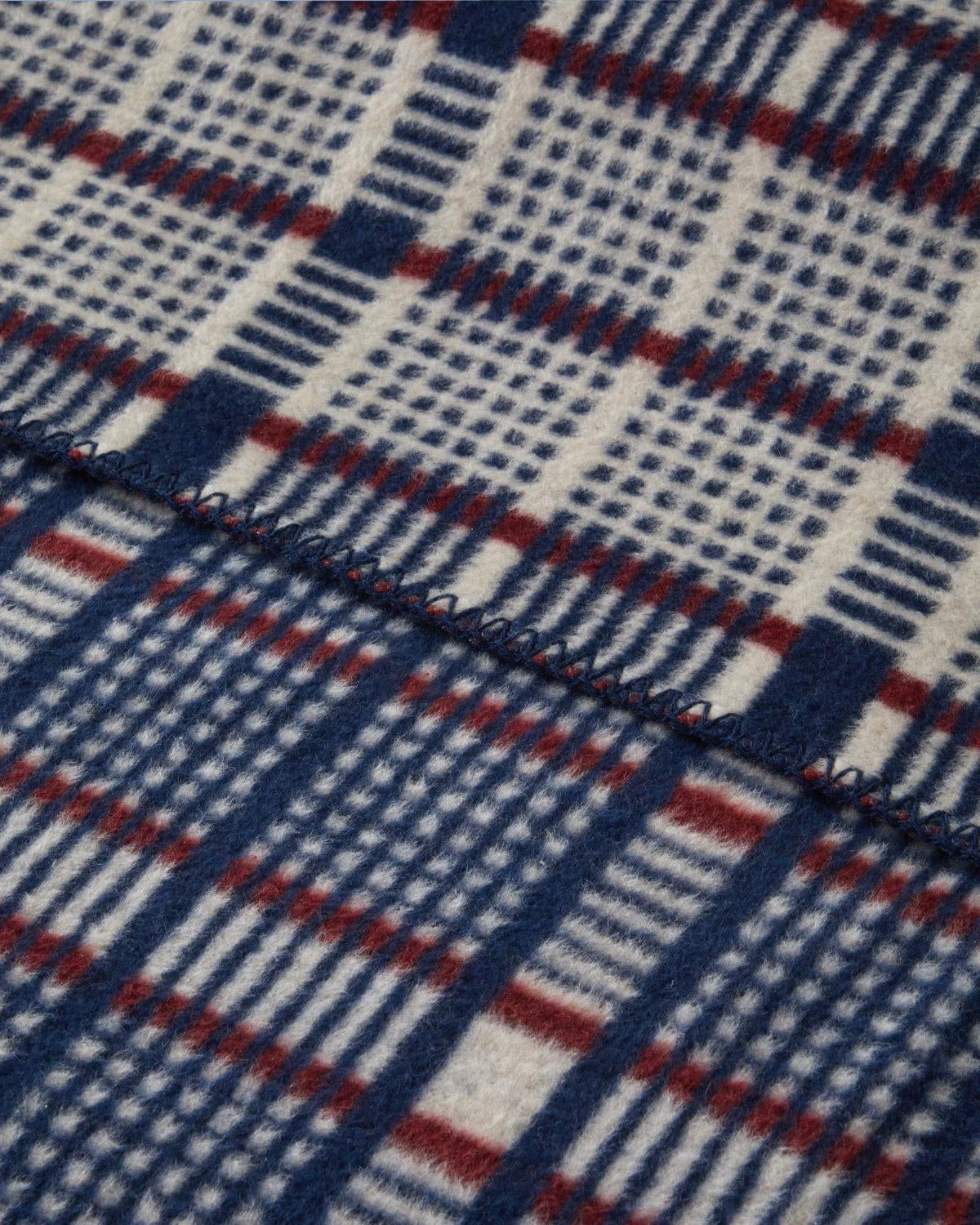 Premium Wholesale Cotton Acrylic Double Plaid Blanket Navy