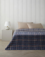 Premium-Soft-Cotton-Acrylic-Plaid-Blanket-Navy