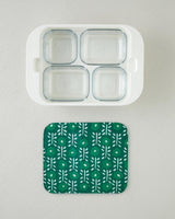 Professional 4 Piece Melamine Breakfast Serving Set   Glass Lids   Dark Green