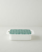 Professional 4 Piece Melamine Breakfast Serving Set   Glass Lids   Dark Green