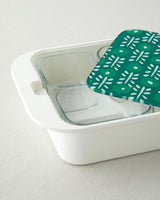 Professional 4 Piece Melamine Breakfast Serving Set   Glass Lids   Dark Green