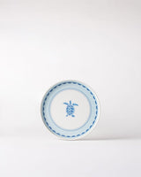 Plastic Round Serving Tray - Blue & White Tortue Motif - TryAladdin