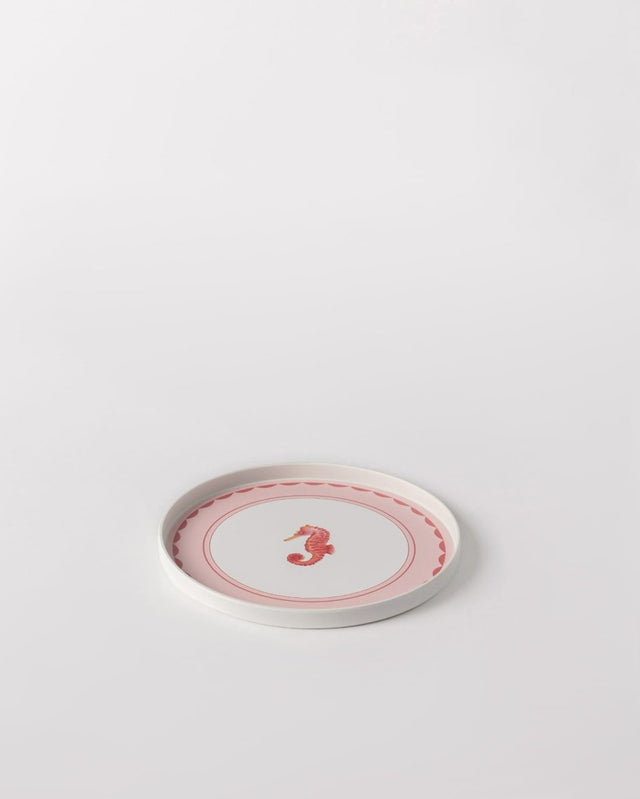 Plastic Round Serving Tray - Contemporary Two - Tone Design - TryAladdin