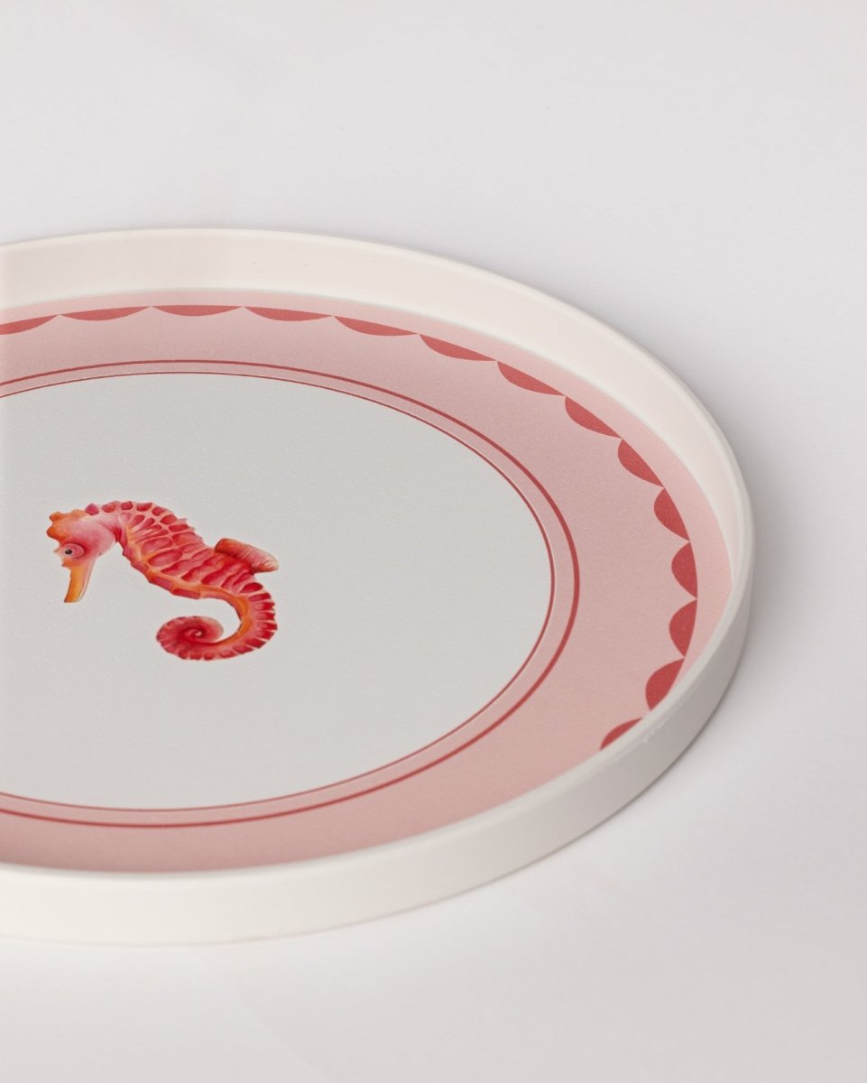 Plastic Round Serving Tray - Contemporary Two - Tone Design - TryAladdin