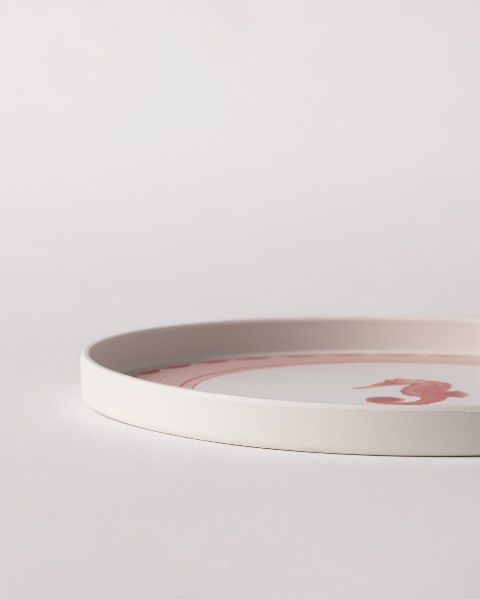 Plastic Round Serving Tray - Contemporary Two - Tone Design - TryAladdin