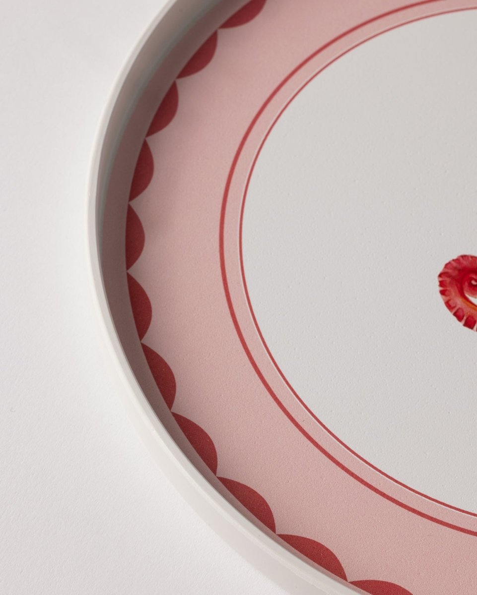 Plastic Round Serving Tray - Contemporary Two - Tone Design - TryAladdin