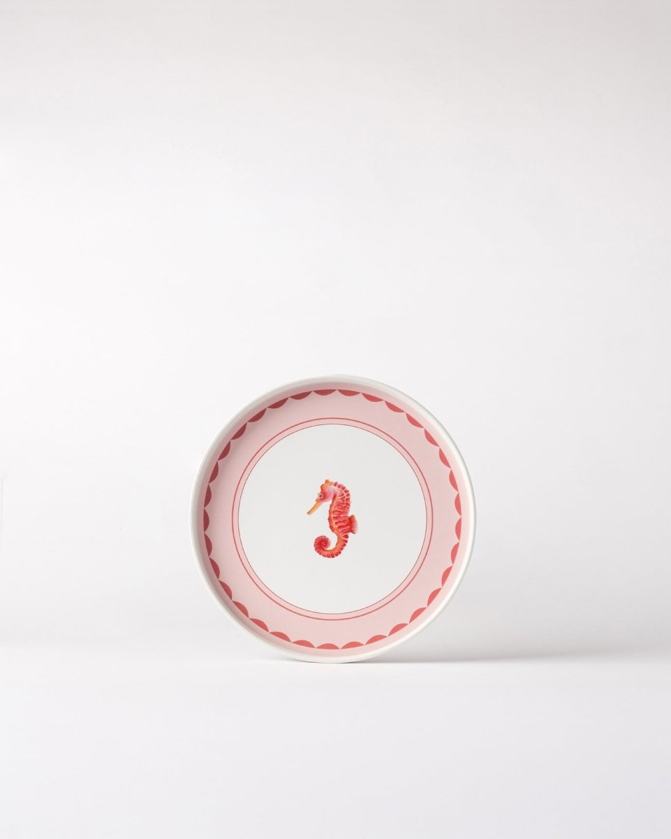 Plastic Round Serving Tray - Contemporary Two - Tone Design - TryAladdin