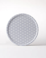 Plastic Round Serving Tray - Luminous Blue & White Design - TryAladdin