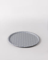 Plastic Round Serving Tray - Luminous Blue & White Design - TryAladdin